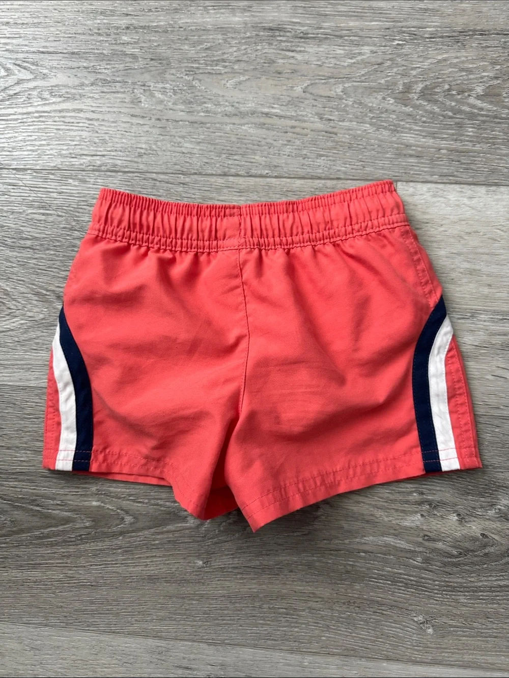 Carter's Coral Swim Trunks with Navy and White Stripes Size 3T